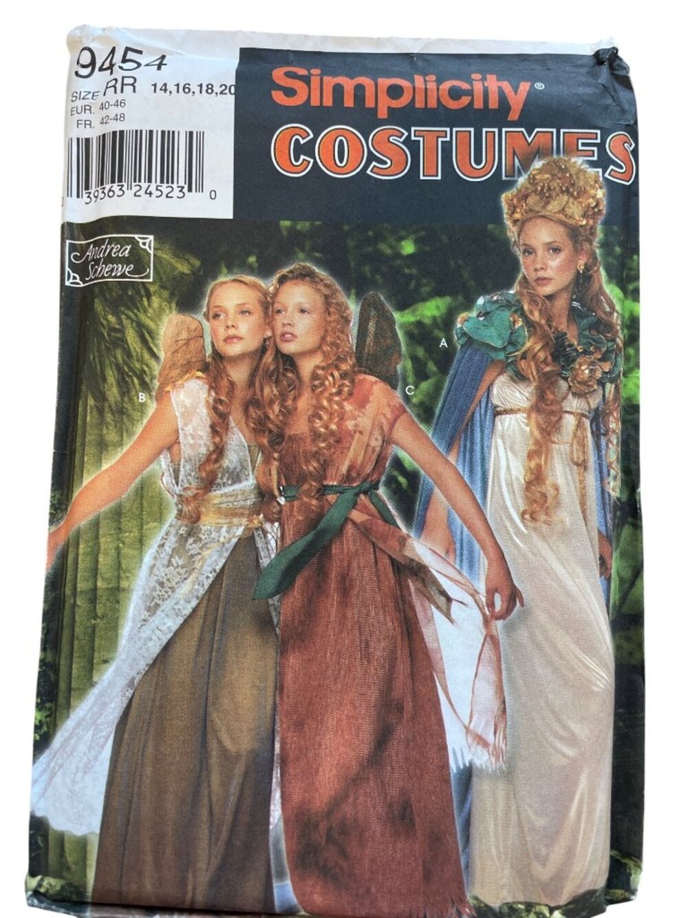 Simplicity 9454 Sewing Pattern Sizes 14-20 Misses Fairy Costumes Retro UNCUT